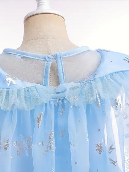 Детское очень красивое праздничное голубое платье Эльзы Frozen наряд