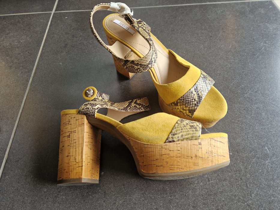Geox Respira Sandały damskie 39-41 na koturnie korek 3 pary