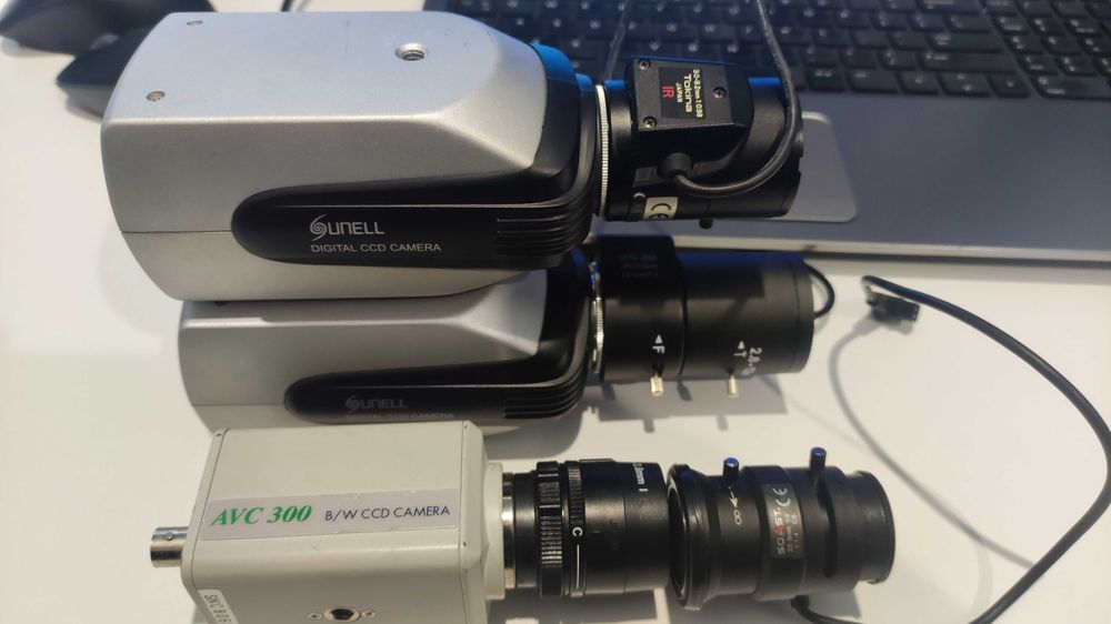 Kamery CCD SUNELL CCTV 3 szt 4x obiektyw