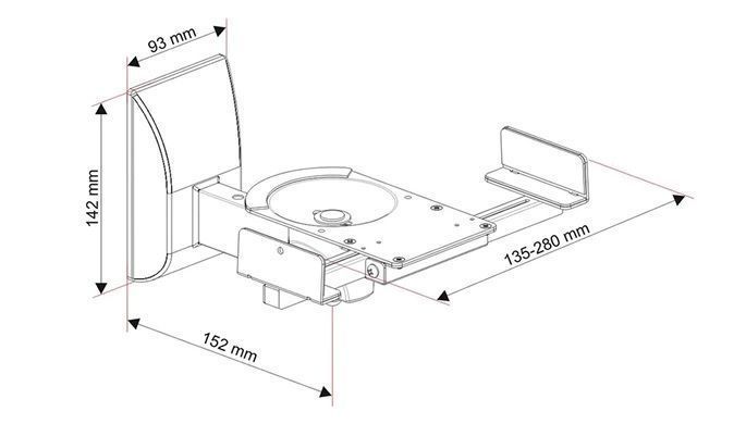 Ścienny uchwyt zaciskowy do kolumny pod głośnik komplet 2 sztuki G-04B