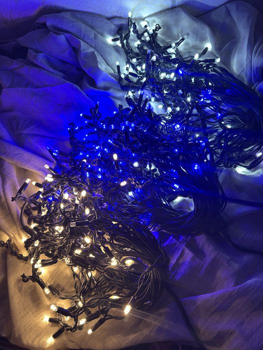 Гірлянда вулична бахрома 5 та 10 м теплий,холодний та синій колір