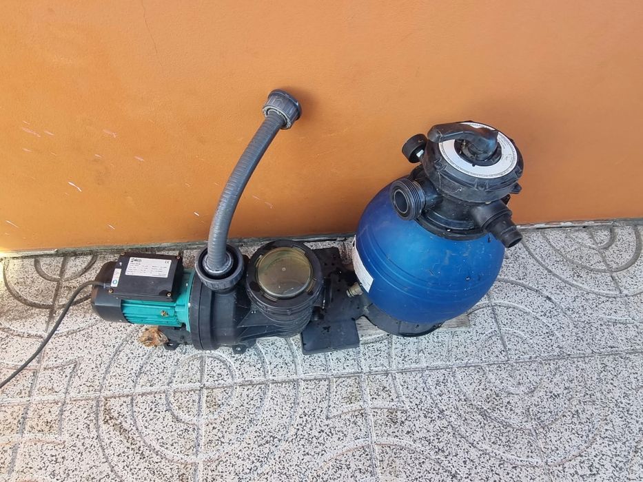 Motor de piscina e filtro de areia