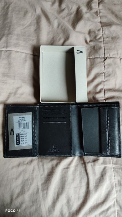 Camel Active Tokyo czarny skórzany portfel męski ochrona RFID