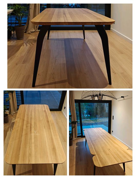 Stoły stoliki drewniane dębowe loft blat lity z dostawkami na wymiar