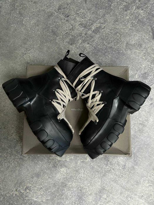 Rick Owens 黒 スエードブーツ 43 Черевики Rick Owens Mega lace Tractor boots чорні ботинки 43