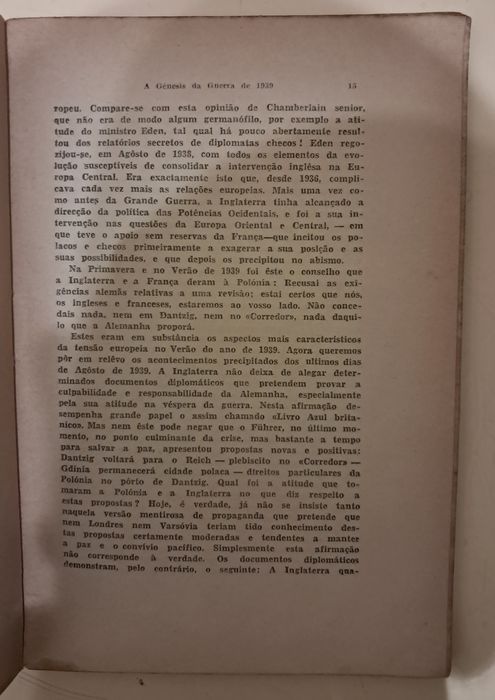 Livro "A Génesis da guerra de 1939" PORTES GRÁTIS