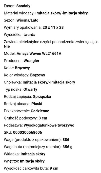 Sandały Wrangler rozm 37