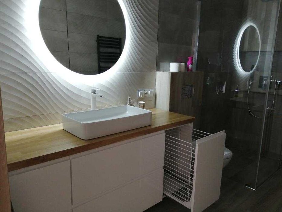Szafka pod umywalkę 160 cm z koszem cargo