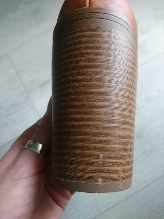 Botki sztyblety Bershka camel brązowe na słupku r. 39