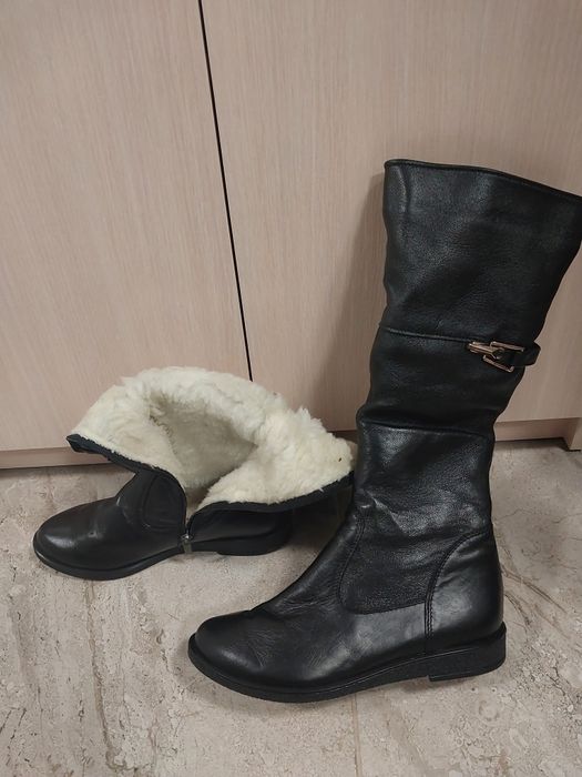 Зимові шкіряні сапожки