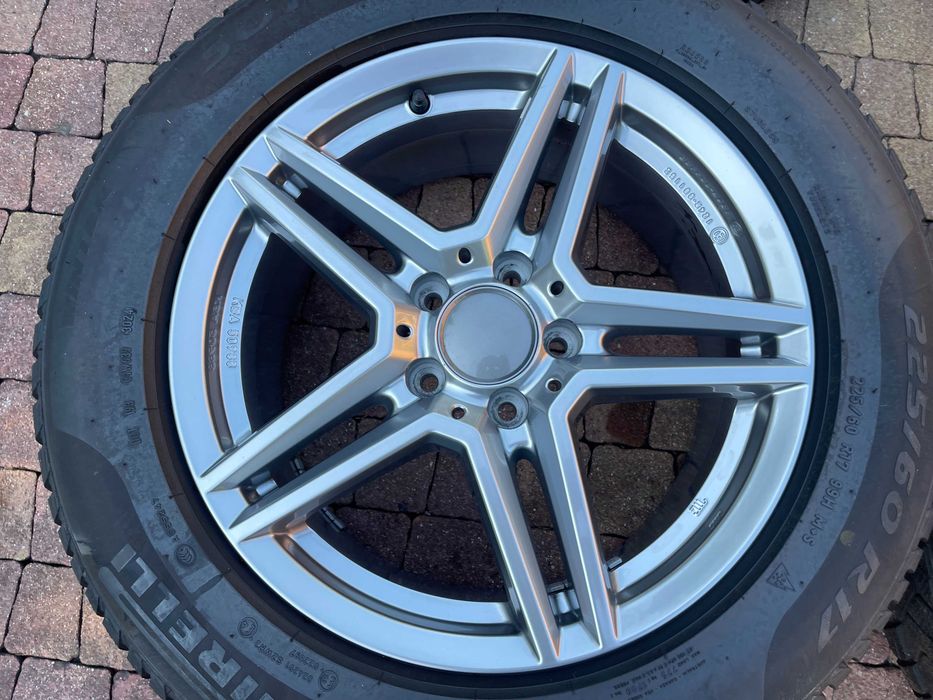 4149. Alufelgi 17" koła zimowe Mercedes Audi A6 Ssangyong Korando 5x112 225/60/17 Pirelli 2024r