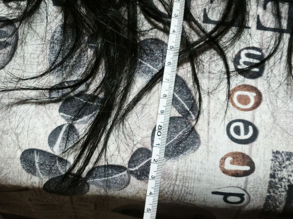 Peruca de cabelo humano preto 80cm