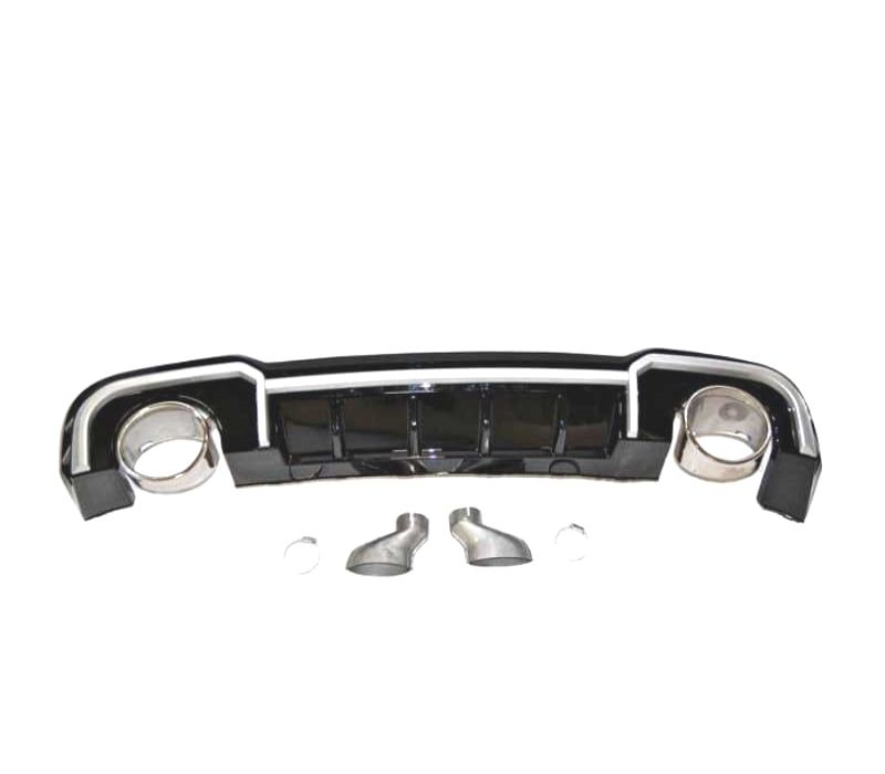 DIFUSOR AUDI A3 SEDAN S LINE 17-20 LOOK RS3 PRETO BRILHANTE + PONTEIRAS DE ESCAPE