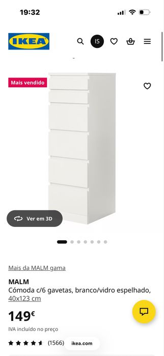 Comoda branca alta