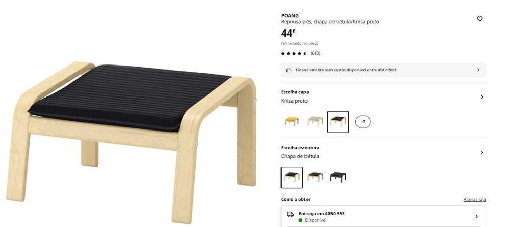 Poltrona Poang + Repousa-pés como nova