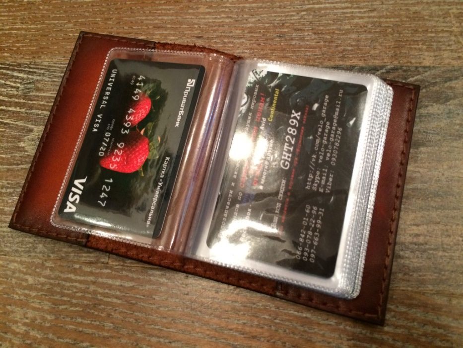 Обложка на паспорт, военный билет, визитница ручной работы из кожи