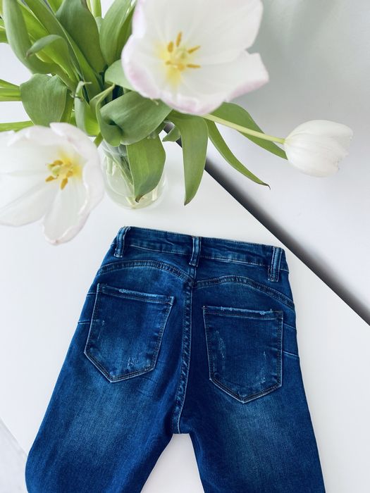 Nowe spodnie Laulia jeansowe rurki granatowe skinny dżins