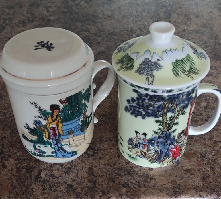 Чашка-заварник із ситечком та кришкою Китайські мотиви