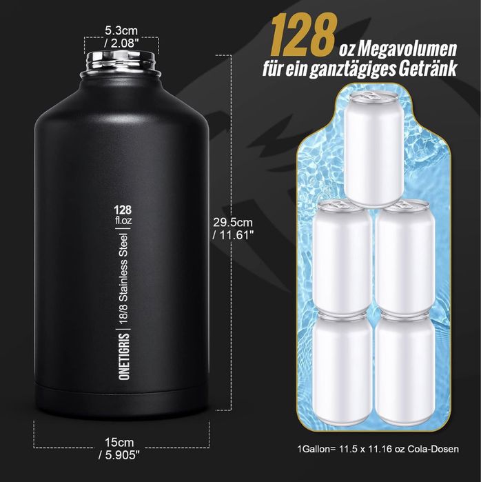 Nowy termos OneTigris, taktyczny termos, butelka na wodę 3.8l
