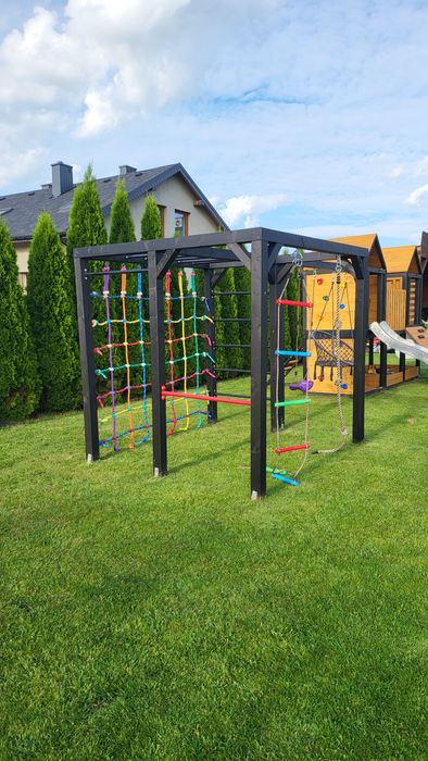 Modu-Box 5 + Gym Box  Drewniany Nowoczesny Modułowy Plac Zabaw