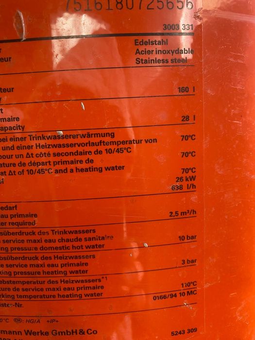 Zbiornik na wodę 160 l