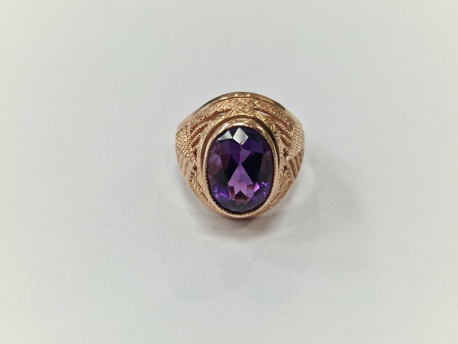 ZSRR od 1958 roku/ Złoty sygnet/ 583/ 8.48 gram/ R18/ Ametyst