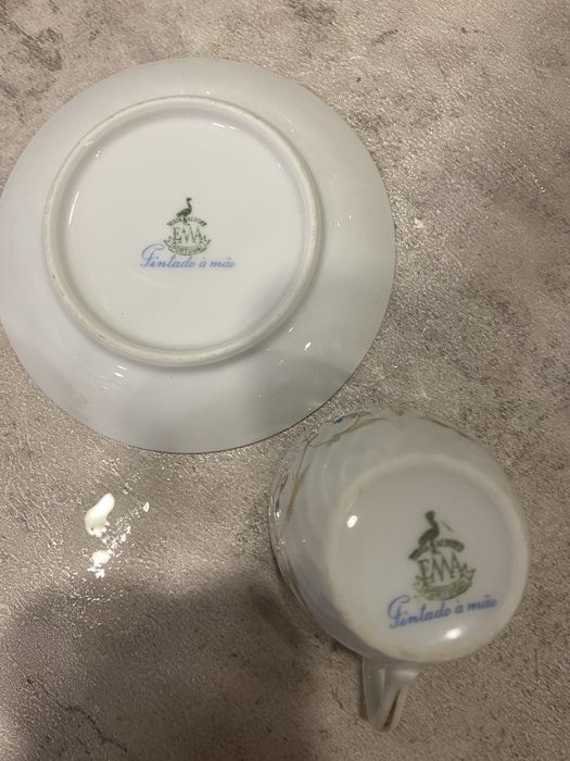 Serviço de café Vista Alegre Ema pintado à mão