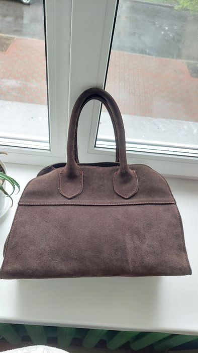 Натуральная замшевая коричневая сумка