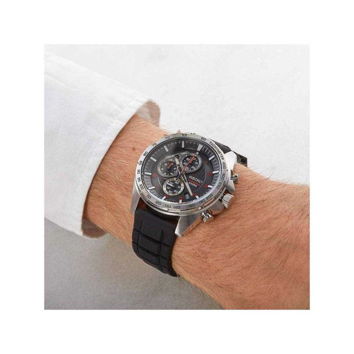 годинник Seiko Хронограф Quartz Black Dial