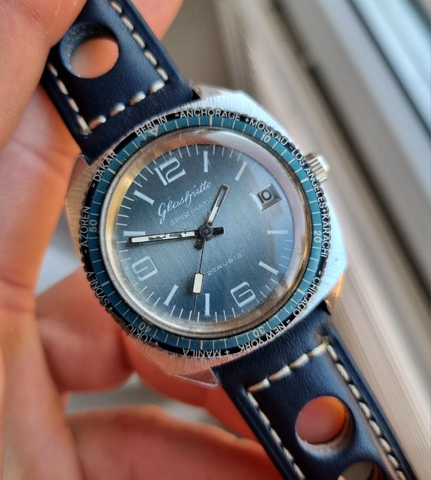 Zegarek Męski 37 mm !GUB Glashutte Spezimatic WORLD TIME lata 60
