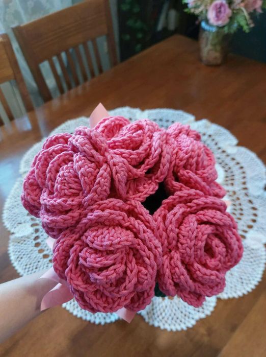 Bukiet róż na szydełku