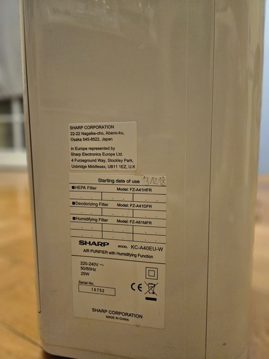oczyszczacz powietrza Sharp KC-A40EUW