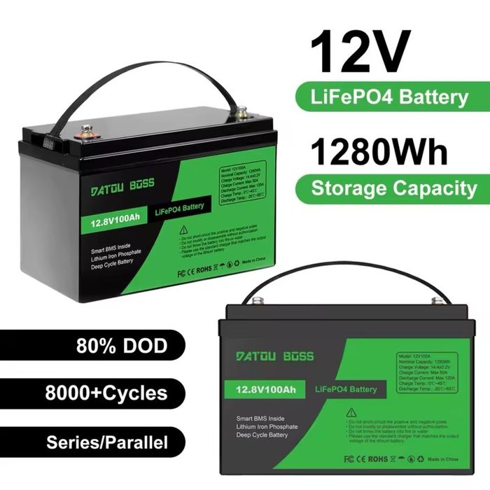 Аккумулятор lifepo4 DATOUBOSS 12v 100ah наличие NEW