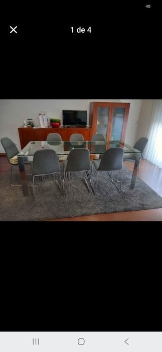 Mesa de jantar de vidro 2 metros por 0.90 cms