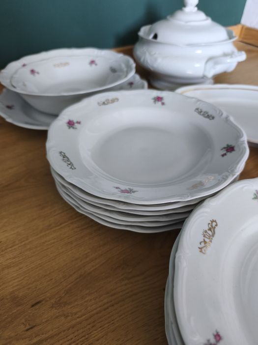 Serwis obiadowy porcelanowy Bogucice z Katowic PRL Porcelana