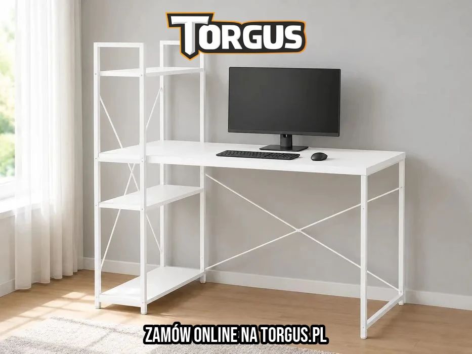 NOWE Duże Biurko 120x60 cm Metalowe Loftowe Komputerowe Do Pracy Biura Biurka Gamingowe Meble Szkolne Loft OKAZJA! Czarne Białe Jasne Ciemne FAKTURA!