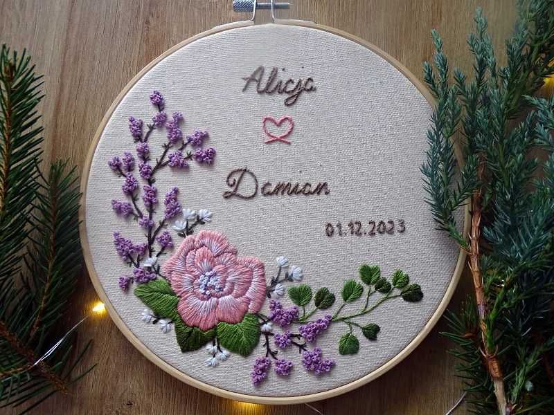 Haft ręczny - Pamiątka Ślubu, Prezent na ślub, dla rodziców, dziadków