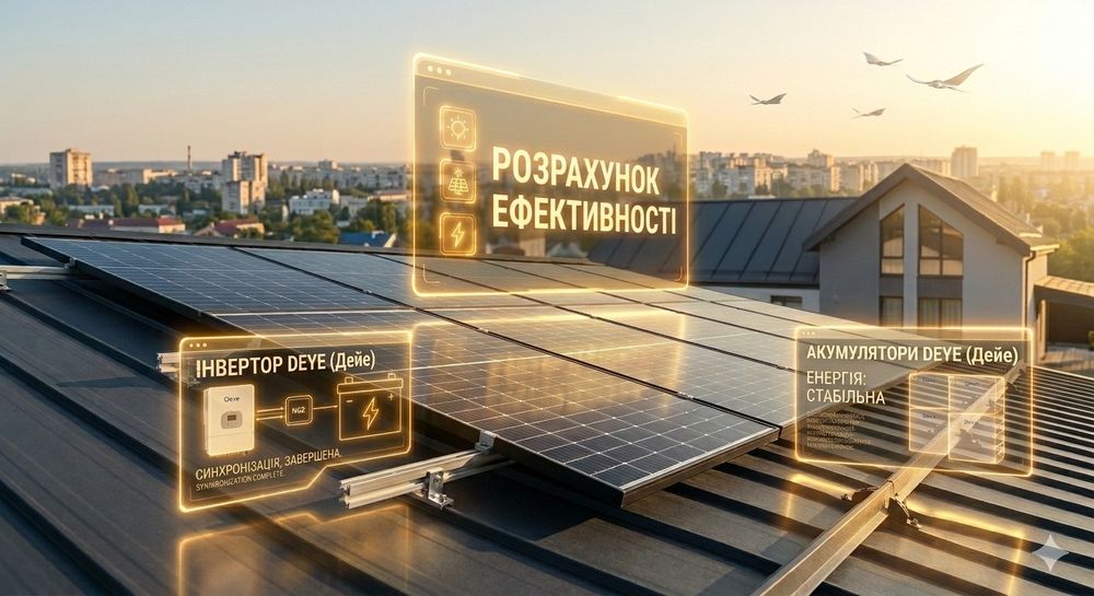 Монтаж сонячних панелей та систем резервного живлення