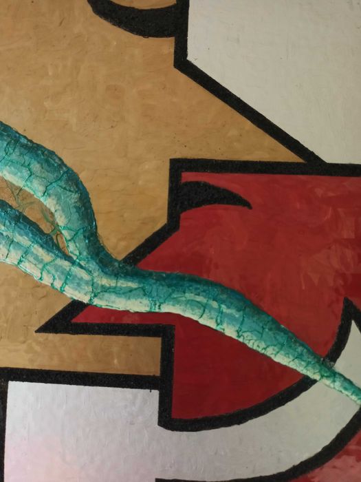 Teatro: (Tinta celulosa sobre mosaico 33x32,5cm)