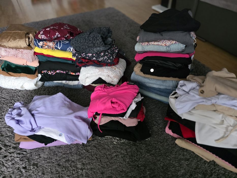 70szt Paczka ubrań Paka XS S M Spodnie,sukienki,bluzki