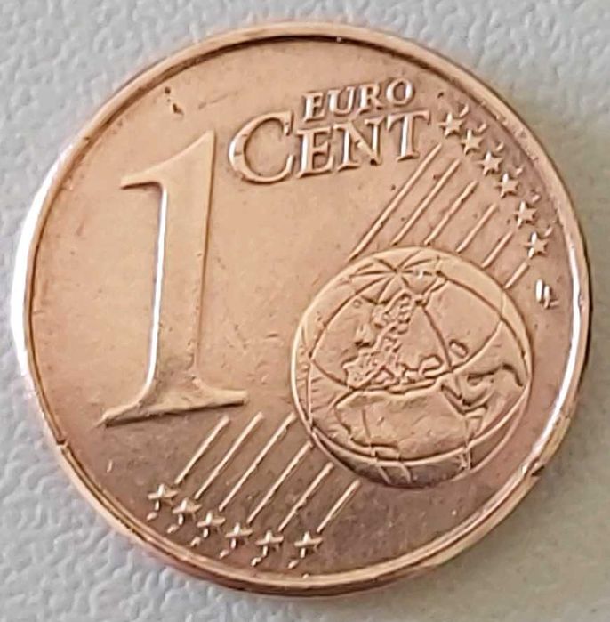 1 Centimo de 2005 de Portugal com DEFEITO na cunhagem