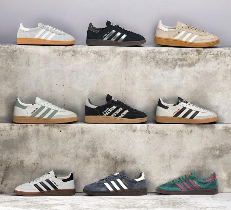 р36-45 Кросівки Adidas Spezial Handball Black White Beige Red Green