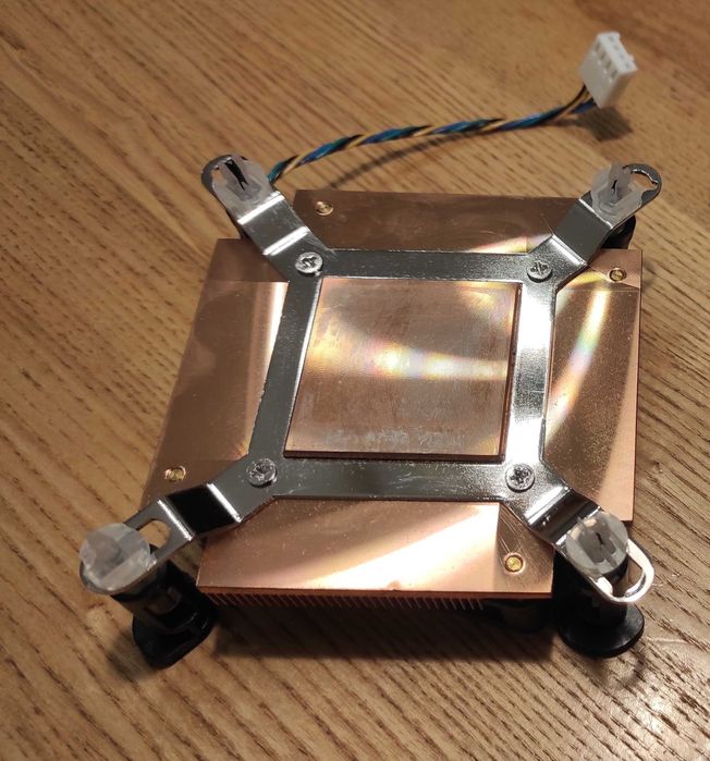 Медний ЦПУ кулер CPU cooler вентилятор Intel CoolJag 1U ШИМ 4-pin PWM