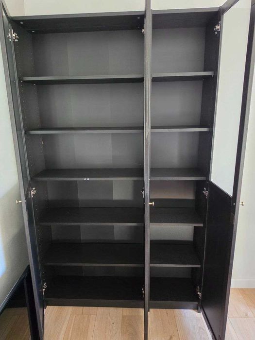 IKEA BILLY / OXBERG witryna 120x30x202 cm czarnobrązowa