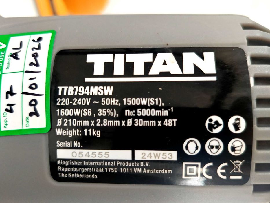 ukośnica przesuwna titan ttb794msw 1500w 210mm