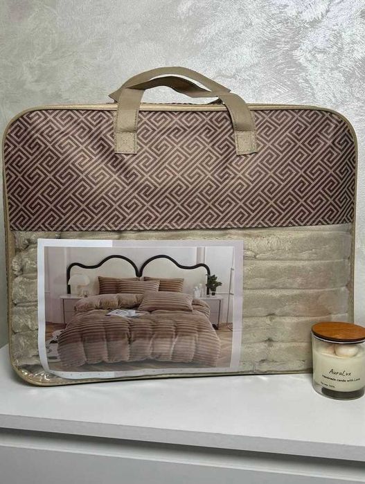 Постільна білизна Шарпей ВЕЛЮРОВА Koloco ЄВРО Світло-бежева