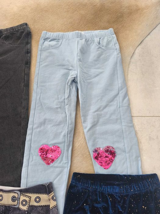 Legginsy spodnie jeansy cekiny brokat