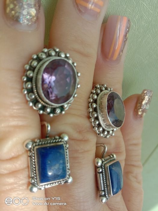 Серебряные изделия с натуральными камнями