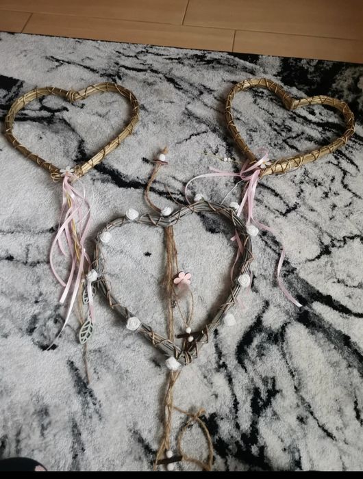 Serca drewniane dekoracja