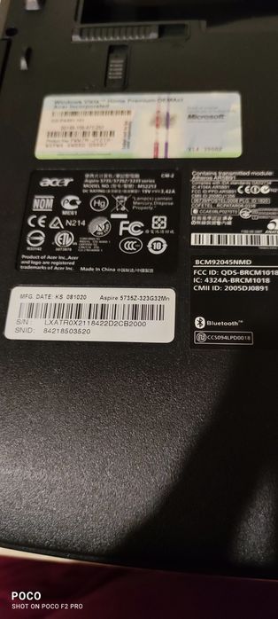 Sprzedam używany komputer Acer Aspire 5735 ms2253